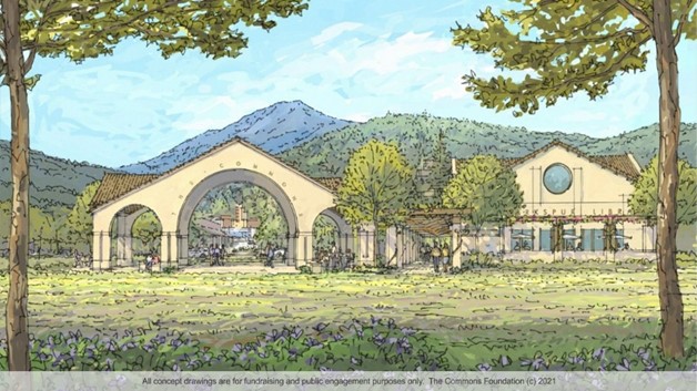 Drawing rendering of new Larkspur Library